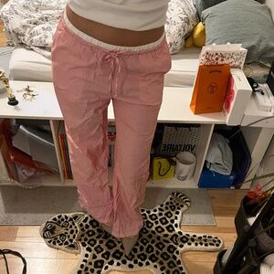 Red striped canvas trousers